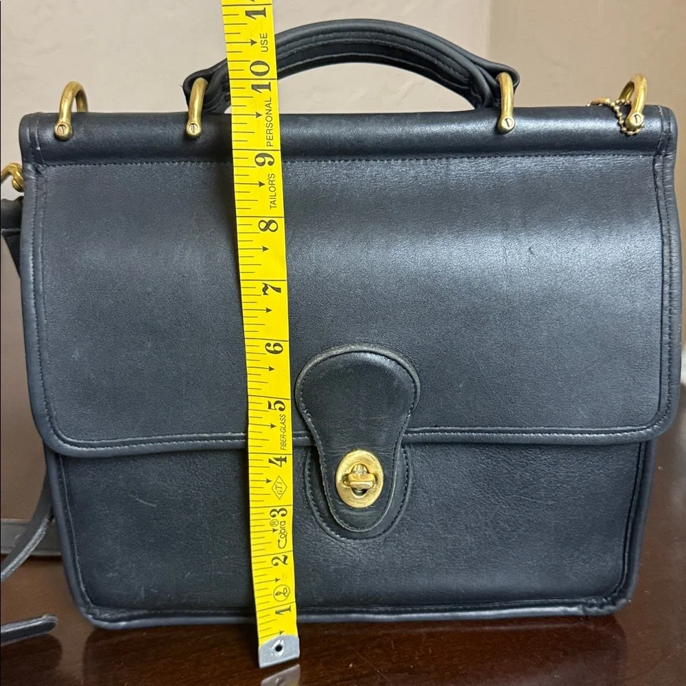 Vintage 90s COACH Willis Black Leather Crossbody Shoulder Bag Purse USA 1602-339 - Picture 15 of 16